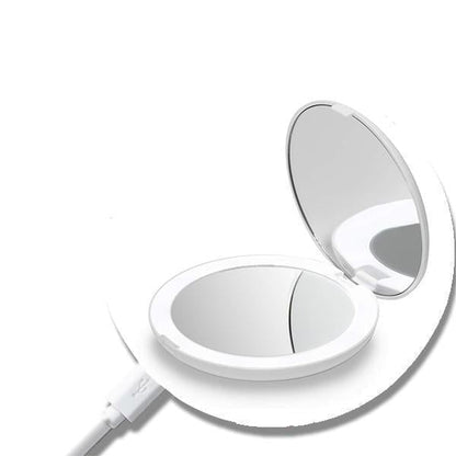 Miroir de maquillage portable rechargeable à LED