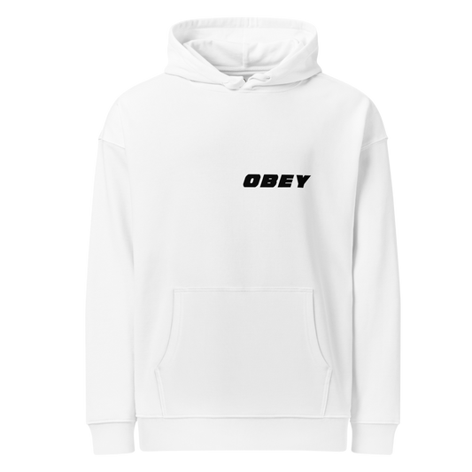 (Dis)obey | Unisex Organic Relaxed Hoodie | WHT