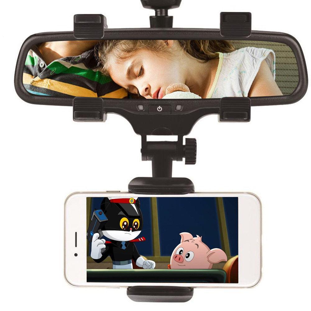 360° Rearview Mirror Phone Holder